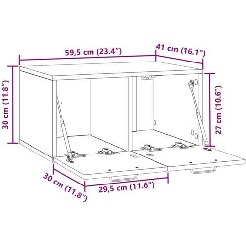  TV ormar za zid Bijela 59 5 x 41 x 30 cm Konstruirano drvo - Bijela 59 5 x 41 cm Slike