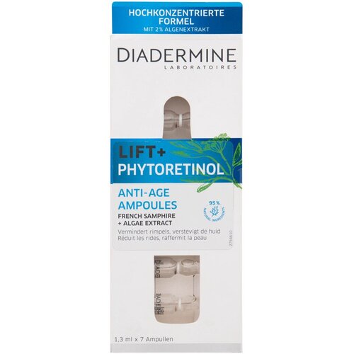 Diadermine Lift+ Phytoretinol Anti-Age Ampoules serum za obraz za vse tipe kože 7x1,3 ml za ženske Slike