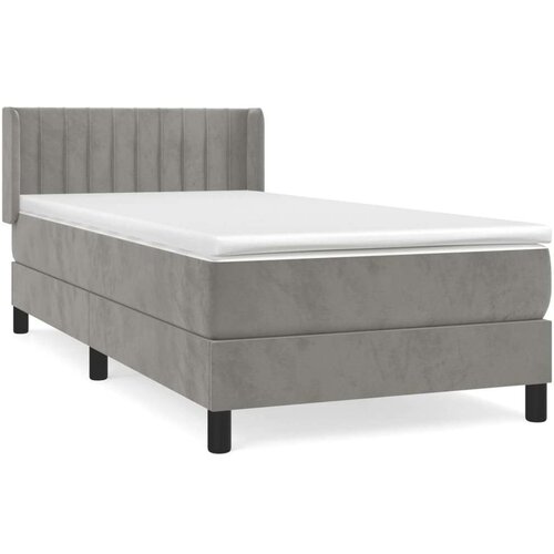 Box spring krevet s madracem svjetlosivi 90x190 cm bar&amp;scaron;unasti Slike