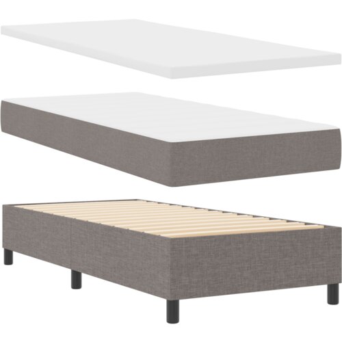  Krevet s podnicom madracem i LED svjetlom taupe 100x200 cm tkanina Slike