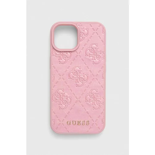Guess Etui za telefon iPhone 15 6.1 roza barva