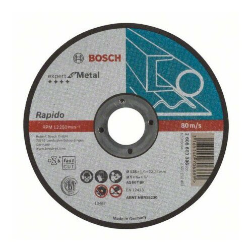 Bosch rezna ploča ravna expert for metal - rapido AS 60 T BF, 125 mm, 1,0 mm ( 2608603396 ) Slike