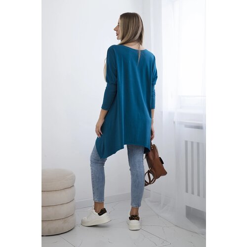 Kesi Oversize blouse with a rainbow print marine Cene