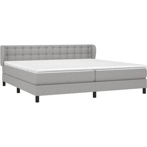  Krevet s oprugama i madracem svjetlosivi 200 x 200cm od tkanine Slike
