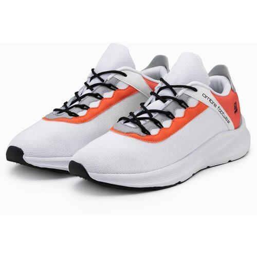 Ombre men's sneakers with neon inserts - white Cene