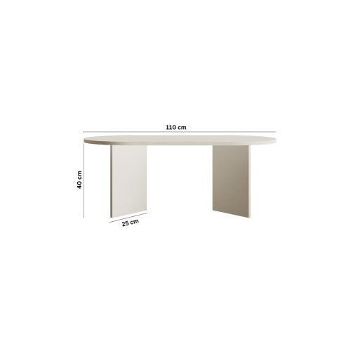 Hanah home Klub sto Leo Large, 110x42x60 cm, Bijeli Slike