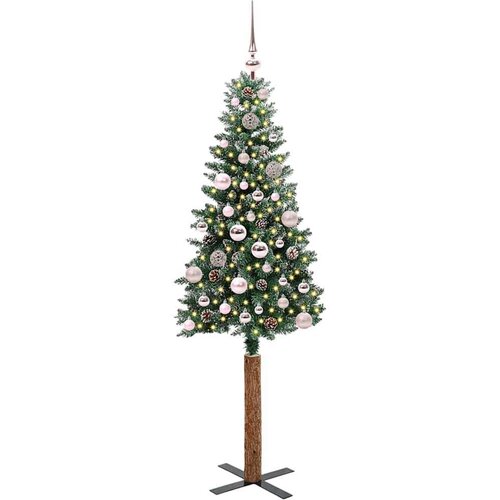 VidaXL Mr&amp;scaron;avo božićno drvce s 150 LED svjetlima Zelena i bijela 150 cm Slike
