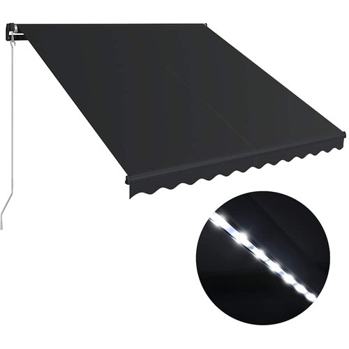 Maison Chic Ročno zložljiva tenda - Senčniki z LED lučmi 300x250 cm antracitna, (22041681) Slike