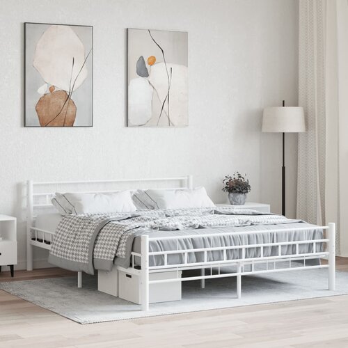 Furnova Posteljni okvir bel kovinski 160x200 cm, (21931559) Slike