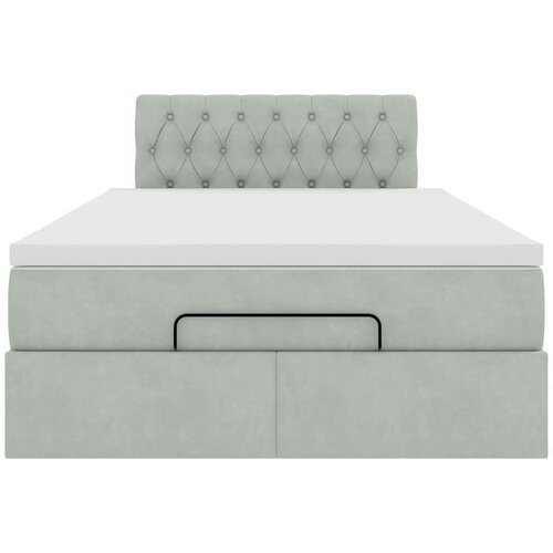 VidaXL okvir za krevet s madraca svjetlosivi 120x190 cm bar&amp;scaron;unasti Slike