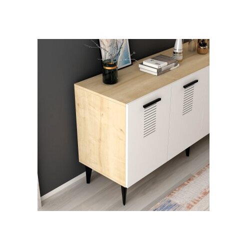 Hanah home asimo - sapphire oak, white sapphire oakwhite console Cene