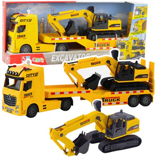 Truck Tow Crawler Excavator Lights and Sounds Yellow Set Slike