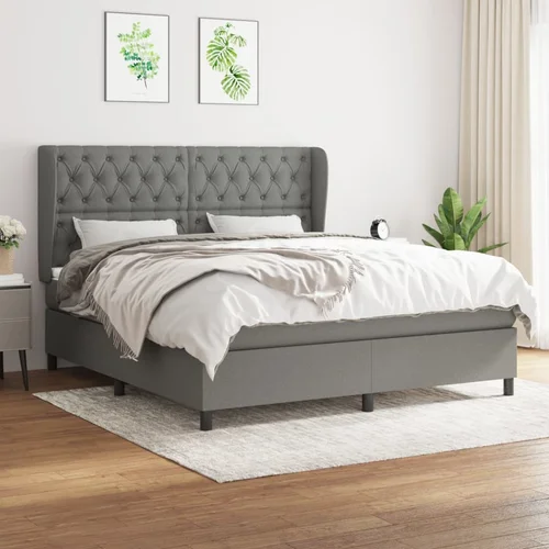 The Living Store Box spring postelja z vzmetnico temno siva 160x200 cm blago - Box Spring Postelja, (21515150)