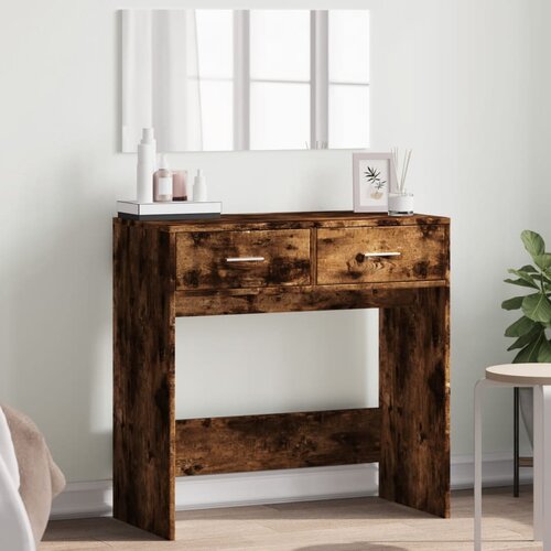 vidaXL Toaletni stolić s ogledalom boja dimljenog hrasta 80x39x80 cm Cijene