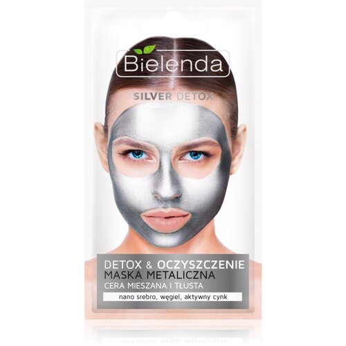 Bielenda Metallic Masks Silver Detox maska za čišćenje i detoksikaciju za mješovitu i masnu kožu 8 g Cijene