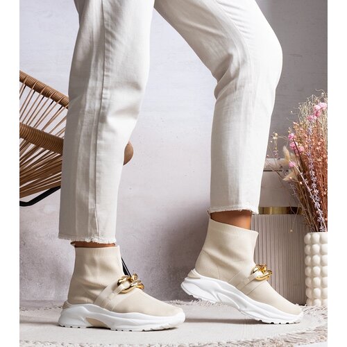 Gemre Beige sneakers with chain Taryn Cene