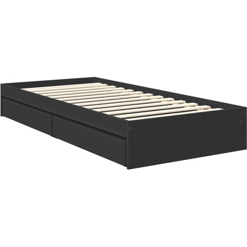  Krevet s od storage Crna 90 x 190 cm Konstruirano drvo Slike