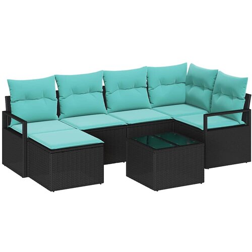  Set sofe 7 kom. Crna poliratan 232 x 122 x 85 cm Slike