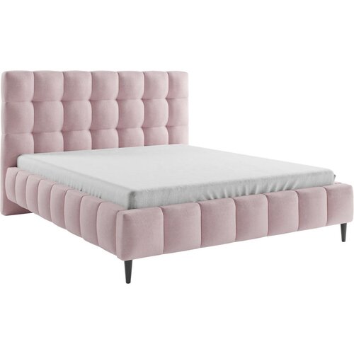 MID.YOU OBLAZINJENA POSTELJA 180 cm x 200 cm , les, tekstil, leseni material roza Slike
