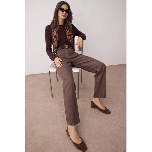 TRENDYOLMILLA ženski pantalone model Twoaw26Je00127, braon-braon Cene