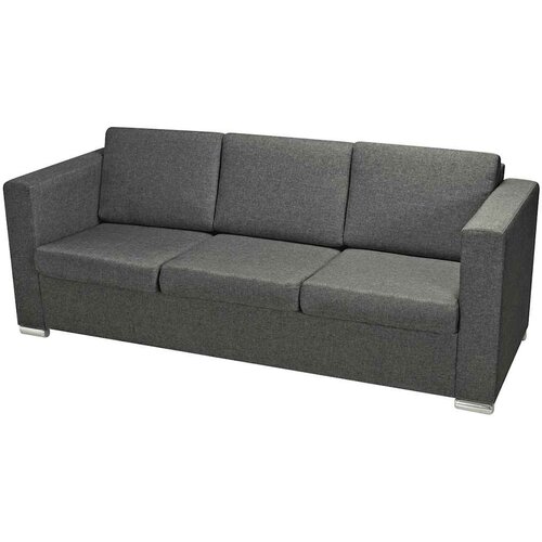  Dvodijelni set sofa od tkanina tamnosivi Slike