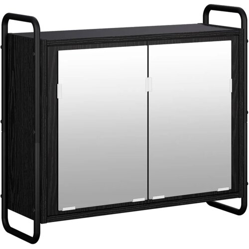  Set ormarića za kupaonicu 4 kom. Crni hrast 40 x 36 x 181 cm - Crni hrast Ormarić ispod sudopera (2 vrata) + viseći ormarić + ku Slike