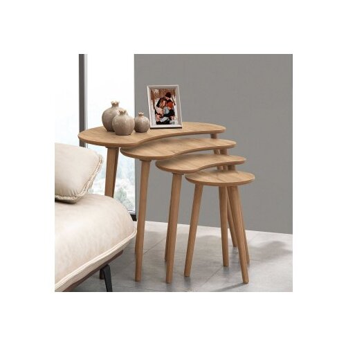 Hanah home Moon set klub stolova, 4 dijela, boja hrasta Slike