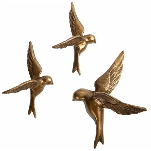 BePureHome Komplet 3 dekorativnih medeninastih ptic