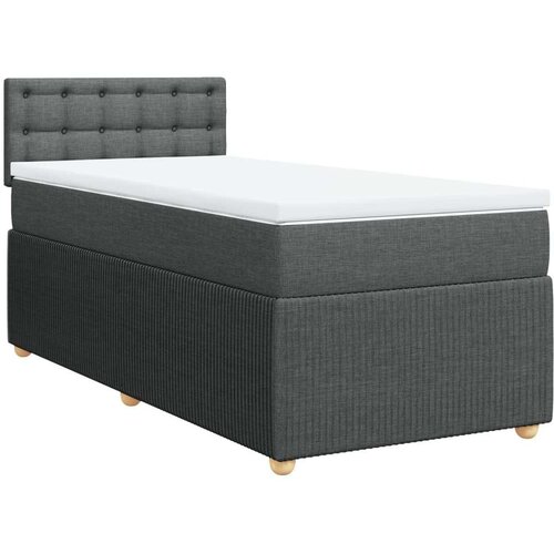 VidaXL Okvir kreveta s oprugama i madrac tamnosivi 80x200cm od tkanine Slike