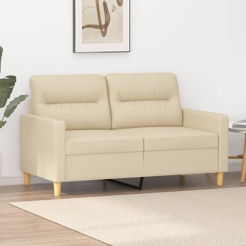 VidaXL Kavč dvosed krem 120 cm blago Slike