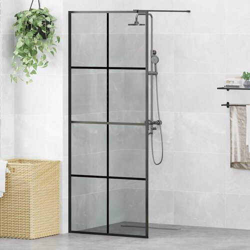  Zid za walk-in tu&amp;scaron; Crna 80 x 195 cm Staklo otporno na udarce Slike