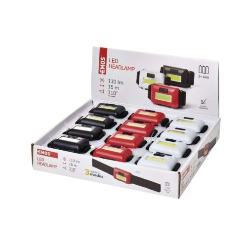 Naglavna LED svetilka 1W COB 12 kos, display box 12/1 Slike