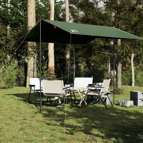 VidaXL Cerada za kampiranje zelena 300 x 294 cm vodootporna Slike