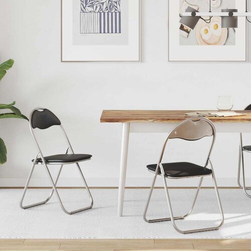  Zložljiva stolica 2 pcs Črna in siva 48 x 43,5 x 81 cm, (5000296794) Slike