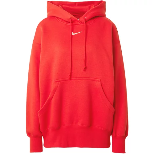 Nike Sportswear Sweater majica 'Phoenix Fleece' crvena / bijela