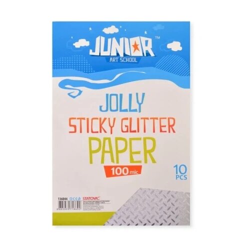 Junior jolly sticky glitter paper papir samolepljiv a4 10k - odaberite nijansu srebrna rice ( 136044 ) Cene