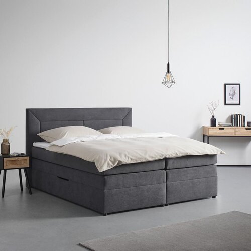Bessagi Home Postelja Boxspring Maja, Siva, Z Nadvložkom, 180x200 Cene