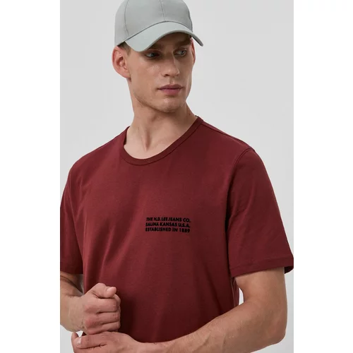 Lee Bombažen t-shirt rjava barva