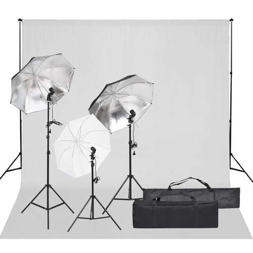 vidaXL komplet za foto studio z lučmi in ozadjem Cene