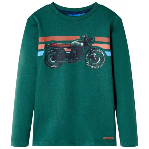  Dječja majica dugih rukava s uzorkom motocikla zelena 92