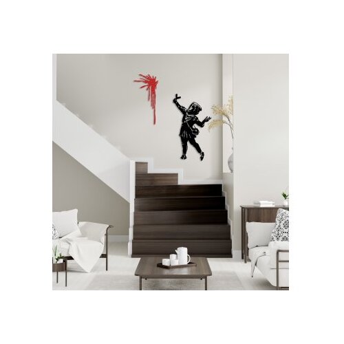 Opviq zidna dekoracija Banksy Metal 09, 48x83 cm &amp;amp; 30x62 cm, 1.5 mm, Crna Slike