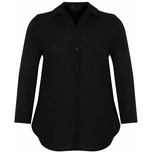 Trendyol Curve Black Basic Oversize Woven Shirt Cene
