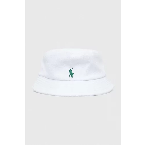 Polo Ralph Lauren Bombažni klobuk bela barva
