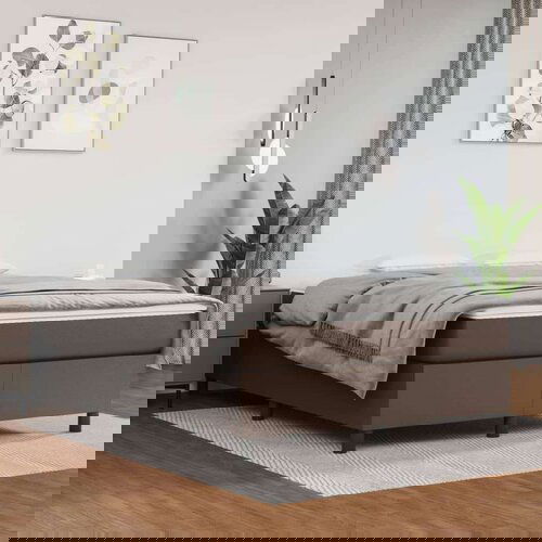 Box spring posteljni okvir rjav 140x200 cm umetno usnje, (20788251) Slike