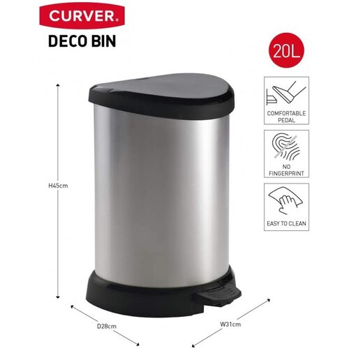 Curver kanta za otpatke 20 L Everest srebrna Cene