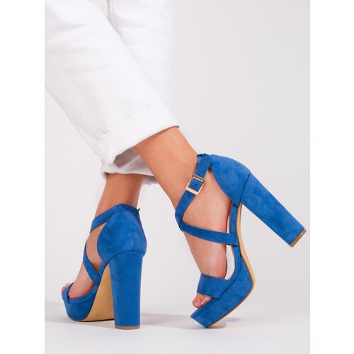 SHELOVET high-heeled sandals blue Slike