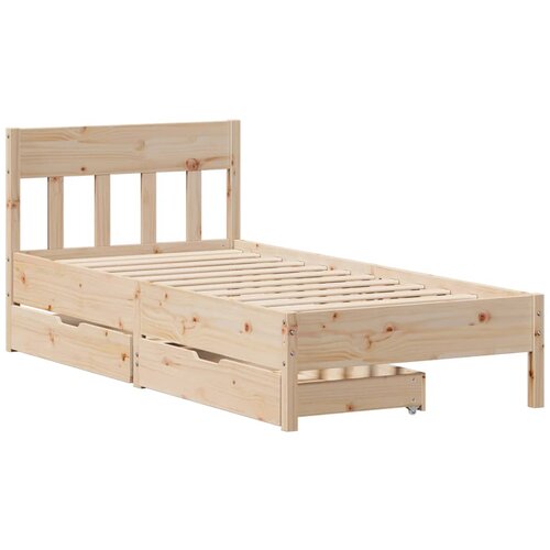 vidaXL Posteljni okvir z vzglavjem 90x200 cm trdna borovina, (21321694) Cene
