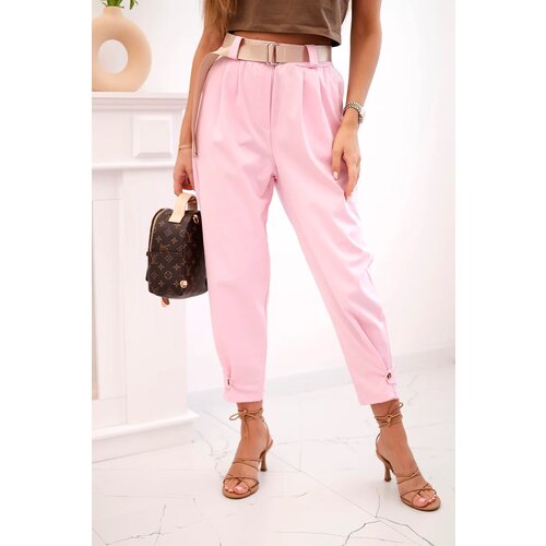 Kesi Włoski Summer Punto trousers with leg closure candy pink Cene