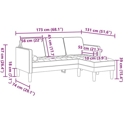  Set sofe Oblačnosiva 173 x 131 x 67 cm Poliester Slike