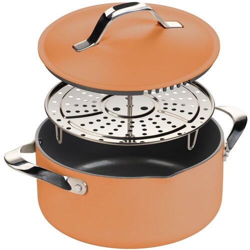 Rosmarino Kozica za kuhanje na pari, sotiranje in cvrtje Chef&rsquo;s Choice All-in-One, 24 cm &ndash; terracotta, (5000257812) Cene